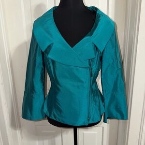 Women’s size small Giorgio Armani teal overcoat, jacket, blazer, top, shirt